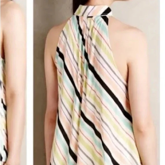 maeve anthropologie striped swing sleeveless button down blouse - Picture 8 of 8